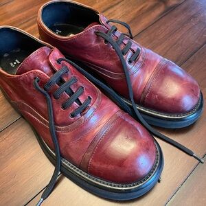 Vintage Y2K Chunky Burgundy Leather Shoes